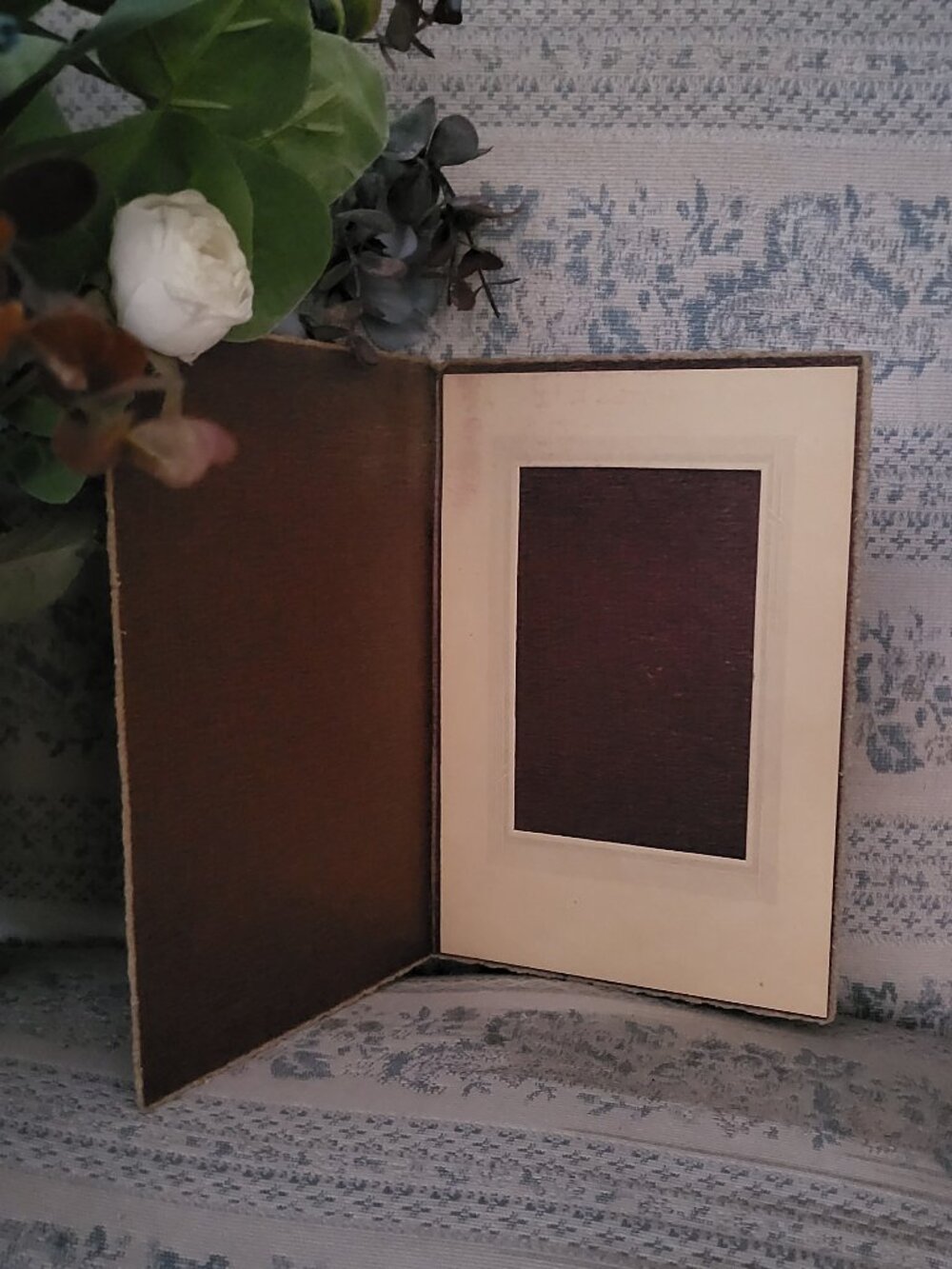 Antique 1910s Cardboard Photo Folder Frame Vintage Studio Portrait Mat